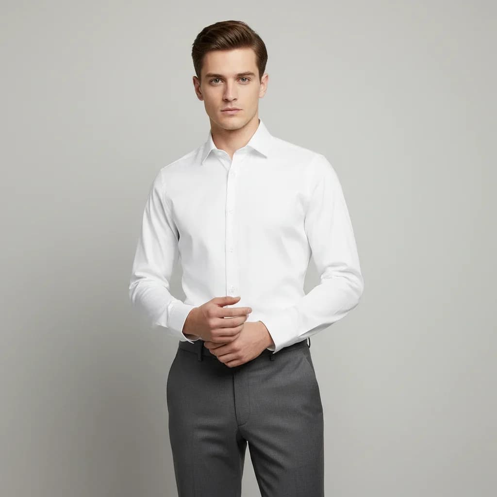 ZARA Essential Slim Fit Stretch Shirt – Long Sleeve Poplin
