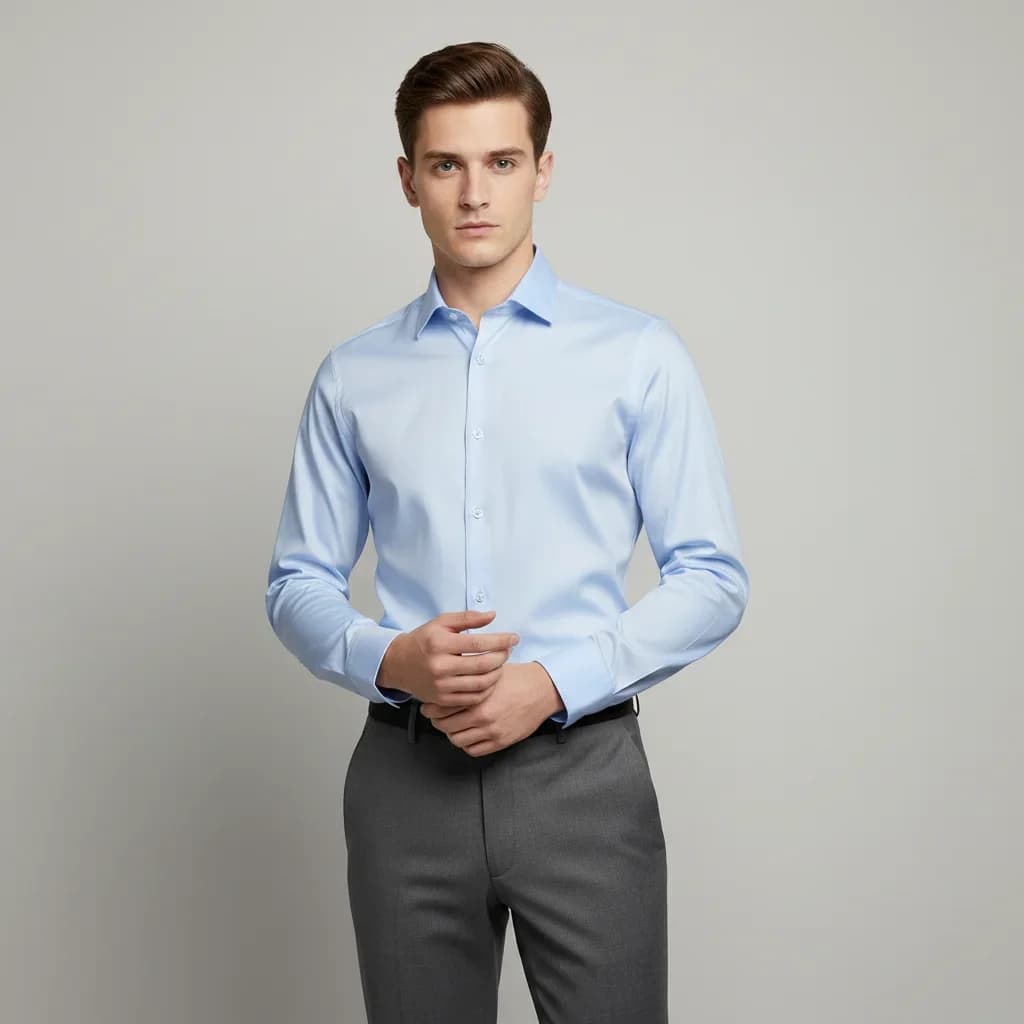 Premium Poplin Slim Fit Stretch Shirt by ZARA – Essential Long Sleeve (Copy)